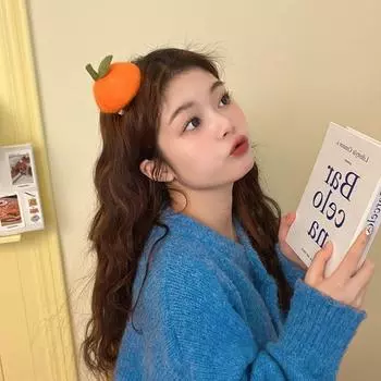 Заколки в виде утконоса, милые заколки с фруктами, заколки для волос, оранжевые женские заколки, заколки для волос с имитацией еды