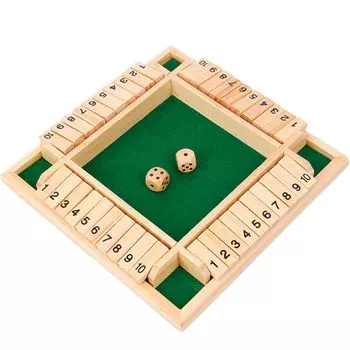 Закрой коробку Настольная игра Джекпот Игра Дополнение Тренировка мозга Развивающая игрушка Игральные кости Джекпот Деревянные 4 стороны для 4 игроков Закрой коробку Настольная игра A sTool