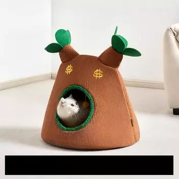 Закрытая безопасная кошачья кровать для сохранения тепла зимой Супер большая кошачья кровать 54 * 60cm