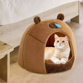 Закрытое гнездо для кошек, собачья будка Kapibala Design со съемным основанием L