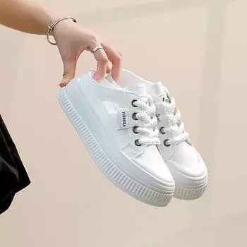 Закрытые полутапочки для женщин Уличная обувь Летние новые повседневные белые туфли без застежек для женщин 35 чёрный