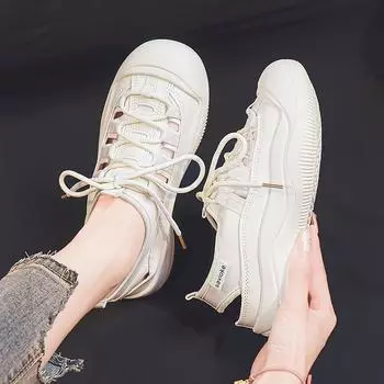 Закрытые спортивные сандалии для женщин Летние новые повседневные полые белые туфли Римские пляжные сандалии на платформе для женщин 35 белый