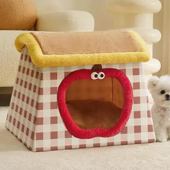 Закрытый кошачий приют для использования в помещении, уютная кровать для маленьких собак и кошек M