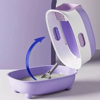 Закрытый кошачий туалет, защита от брызг, изоляция запахов, двойное назначение, складная конструкция, может вместить кошек весом менее T