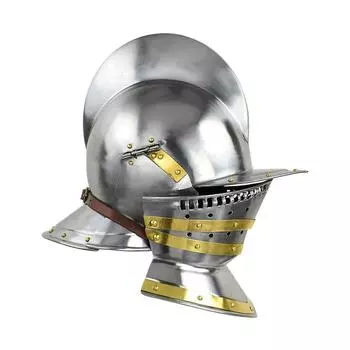 Закрытый шлем Burgonet - сталь 18 калибра в подарок для косплея LARP Reenacment