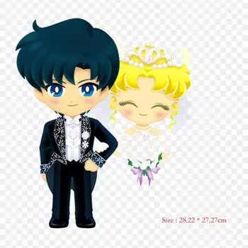 Закрывающая маска для смокинга Sailor Moon Drops Chibiusa, железные нашивки для одежды, наклейки с аппликациями на одежду, термочувствительная нашивка на заказ