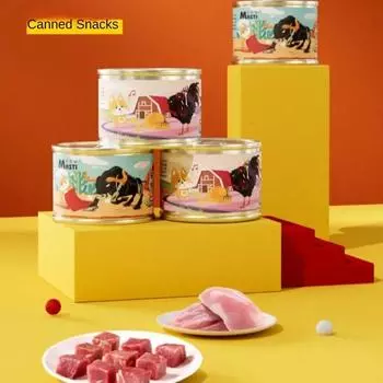 Закуска для собак Корм для собак Консервированные закуски для домашних животных Говядина, курица, вяленое мясо Закуски для дрессировки домашних животных Поощрительная еда Добавка с кальцием Питательный Вкусный Chicken 170g 1pc