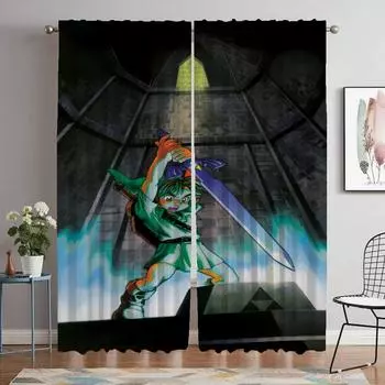 Zalda Curtains for Living Room Curtain for Room 2 Panel Shades Home Interior Curtains Partition Halloween Decoration Kitchen W50xH70cmx2pcs-CL