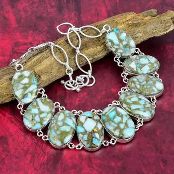 Замечательное медное ожерелье из ларимара, ожерелье из стерлингового серебра 925 пробы, драгоценный камень, ювелирные изделия ручной работы, подарок на юбилей Adjustable with 18 inches синий