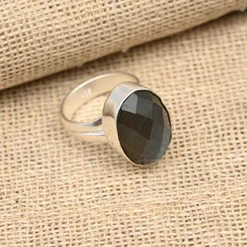 Замечательное ювелирное кольцо ручной работы из стерлингового серебра 925 пробы с лабрадоритом 4 синий