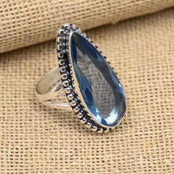 Замечательное ювелирное кольцо ручной работы из стерлингового серебра 925 пробы с танзанитом 4 синий