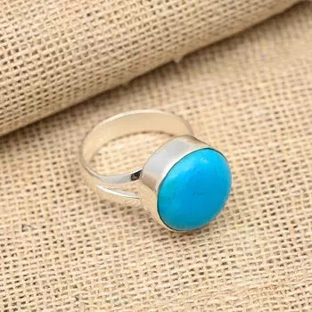 Замечательное ювелирное кольцо ручной работы из стерлингового серебра 925 пробы с тибетским бирюзовым камнем 4 синий