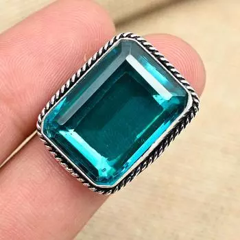 Замечательный драгоценный камень аква-апатит из стерлингового серебра 925 пробы, ювелирные изделия ручной работы, все размеры 4 синий