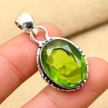Замечательный драгоценный камень перидот ручной работы из стерлингового серебра 925 пробы, ювелирный кулон для женщин