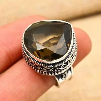 Замечательный дымчатый топаз, драгоценный камень, ювелирные изделия ручной работы из твердого серебра 925 пробы 4 коричневый