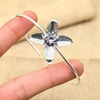 Замечательный розовый кунцит, драгоценный камень, ювелирные изделия ручной работы из стерлингового серебра 925 пробы, регулируемый браслет для нее