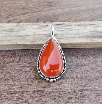 Замечательный сердолик из стерлингового серебра 925 пробы, стильный подарочный кулон 14.05mm-22.33mm красный