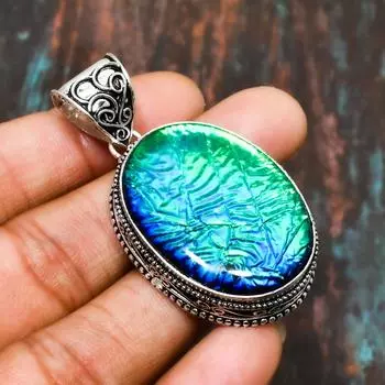 Замечательный синий тройной опал, ювелирные изделия ручной работы из стерлингового серебра 925 пробы с драгоценными камнями 2.08 Inches синий