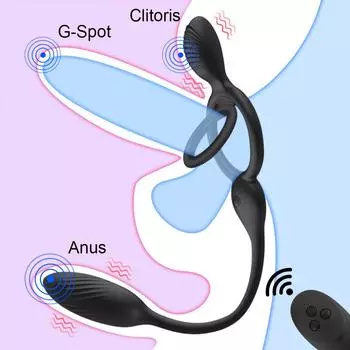 Замедляющее задержку эякуляции Кольцо Пениса Вибрирующее Кольцо Члена Секс-Игрушки Для Пары Беспроводное Двойное Кольцо Для Пары Вибратор G-Spot Игрушки для Взрослых 18