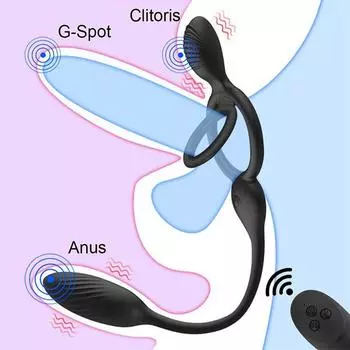 Замедляющее задержку эякуляции Кольцо Пениса Вибрирующее Кольцо Члена Секс-Игрушки Для Пары Беспроводное Двойное Кольцо Для Пары Вибратор G-Spot Игрушки для Взрослых 18