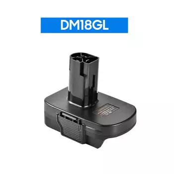 Замена адаптера преобразователя батареи для преобразования литиевой батареи Dewalt Milwaukee 18–20 В в DM18GL чёрный