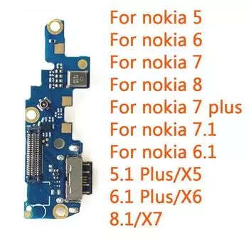Замена для Nokia 6 7 8 5,1 6,1 7,1 8,1 Plus X5 X6 X7 USB зарядная док-станция, соединительная плата, гибкий кабель nokia 5 copy