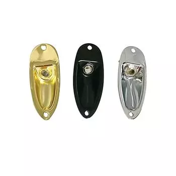 Замена для Strat Stratocaster электрогитары джек пластина 6.35 мм 1/4 лодка форма аудио разъем панель гнезда чёрный