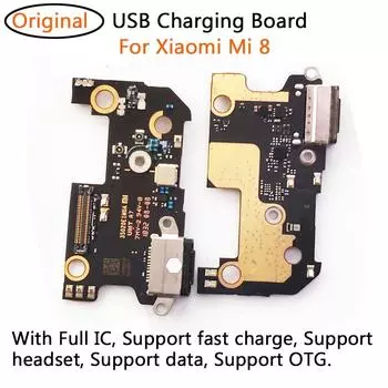Замена для Xiaomi Mi 8 Mi8 Micro USB зарядная док-станция, соединительная плата, гибкий кабель с полной IC быстрой зарядкой main flex