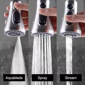 Замена головки смесителя, нержавеющий универсальный 3-функциональный выдвижной смеситель для кухонной раковины, насадка для распылительной головки C