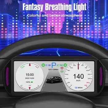 Замена головного дисплея автомобиля для Tesla Model Y/3 2019-2022 Автомобильный ЖК-прибор 1280*480 6,8 дюйма чёрный