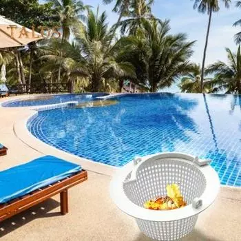 Замена корзины скиммера для бассейна с ручкой Долговечная фильтрующая корзина Простота обслуживания Профилактическая корзина для удаления мусора из бассейна Аксессуары для чистки белый