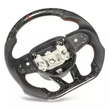 Замена кованого сухого углеродного волокна рулевого колеса с перфорированной кожей для Dodge Challenger Charger SRT HELLCAT 20152025 чёрный