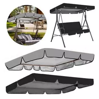 Замена навеса для стула-качели для патио, водонепроницаемый козырек от солнца, устойчивый к ультрафиолетовому излучению гамак, навес для сиденья-качели, замена навеса для качелей на крыльце XL серый