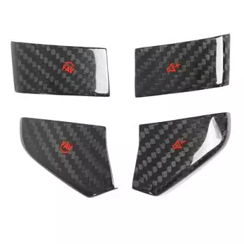 Замена отделки кнопки переключателя рулевого колеса из углеродного волокна для Corvette C8 2020 года по настоящее время, белый цвет красный