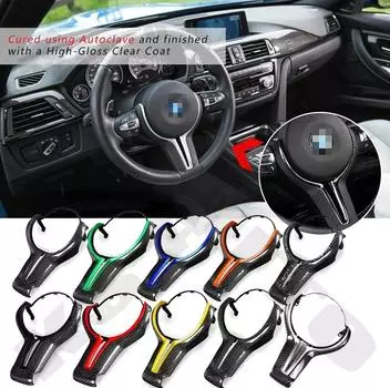 Замена отделки рулевого колеса из углеродного волокна M Power, чехлы на руль M Sport для BMW M2 F87 M3 F80 M4 F82 M5 F10 M6 F06 синий