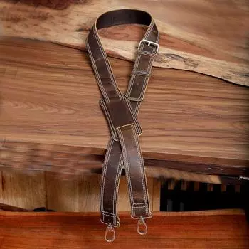 Замена ремня для сумки-мессенджера - качественный регулируемый плечевой ремень из натуральной коровьей кожи; для мессенджеров, ноутбуков, камер, дорожных сумок и многого другого коричневый