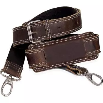 Замена ремня для сумки-мессенджера - качественный регулируемый плечевой ремень из натуральной коровьей кожи; для мессенджеров, ноутбуков, камер, дорожных сумок и многого другого коричневый
