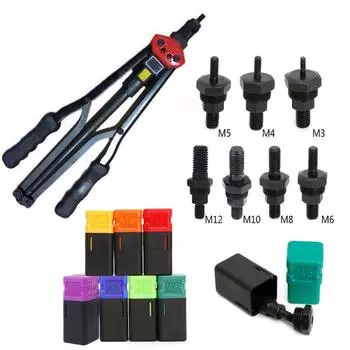 Замена резьбовой оправки части пистолета-заклепщика для метрической заклепки M3-M12 с гайкой M12