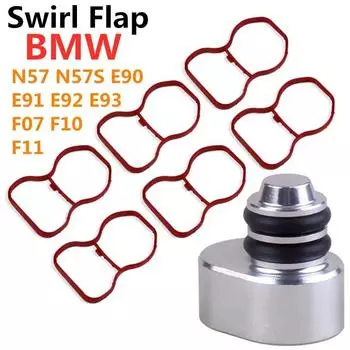 Замена вихревого клапана, удаление, исправление заглушек, комплекты заглушек с прокладками для Bmw N57 N57S E90 E91 E92 E93 F07, впускной коллектор автомобиля серебряный
