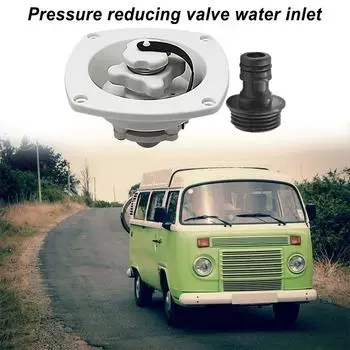 Замена впускного отверстия для воды в автофургоне. Впускное отверстие для воды в автофургоне с обратным клапаном. Соединение для впуска пресной воды в автофургоне. Регулятор давления воды для чёрный