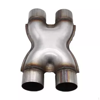 Замена выхлопной трубы из нержавеющей стали, двойной, 2,5 дюйма, вход-выход