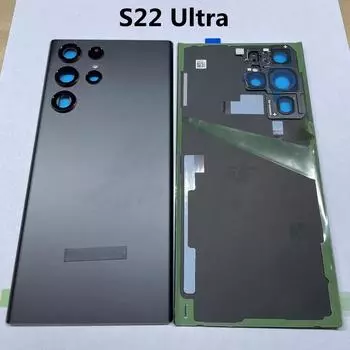 Замена заднего стекла для Samsung Galaxy S22 Ultra SM-S908B Крышка задней дверцы аккумуляторной батареи с объективом камеры с логотипом CE S22 Ultra White CE
