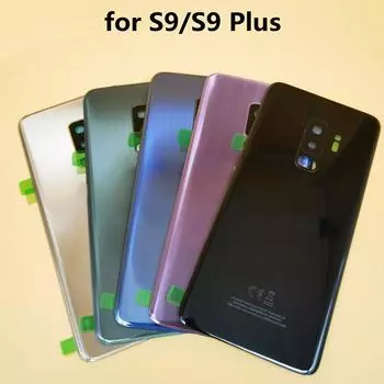 Замена заднего стекла G965 G960 Крышка задней двери аккумулятора с объективом камеры CE Наклейка на корпус для Samsung Galaxy S9 S9 + Plus S9 Black