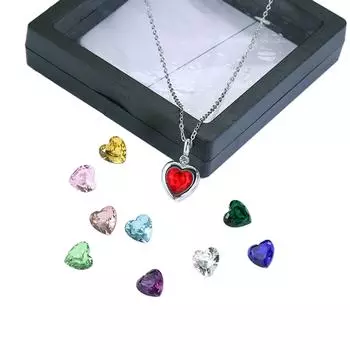 Заменяемое циркониевое ожерелье, кулон с камнем месяца рождения, цепочка для шеи, регулируемый чокер, колье ручной работы, ювелирное изделие для женщин 2 серебряный