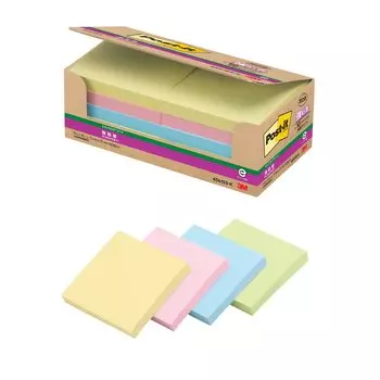 Заметки с сильным клеем Пастельные цвета 75 x 75 мм 90 листов x 10 книг Post-It 6541SS-K