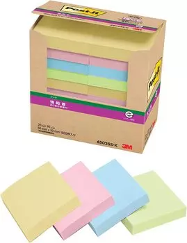 Заметки с сильным клеем пастельные цвета 50 x 50 мм 90 листов x 20 книг Post-It 6502SS-K