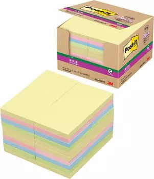 Заметки с сильным клеем Пастельные цвета 75 x 75 мм 90 листов x 40 книг Post-It 6544SS-K жёлтый