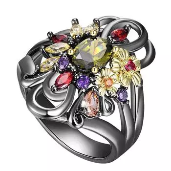 Заметные кольца YLKBTY для женщин 7 чёрный