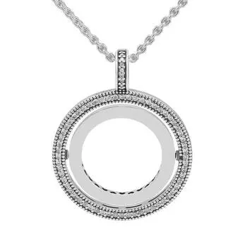 Заметный вращающийся кулон из стерлингового серебра 925 пробы с прозрачным цирконием, ожерелья, подвески для изготовления ювелирных изделий, женские аксессуары