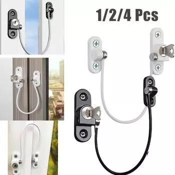 Замки для безопасности детей, кабельный ограничитель с ключами, замок для окон, дверей, противоугонный защитный замок, товары для дома 1pcs-White